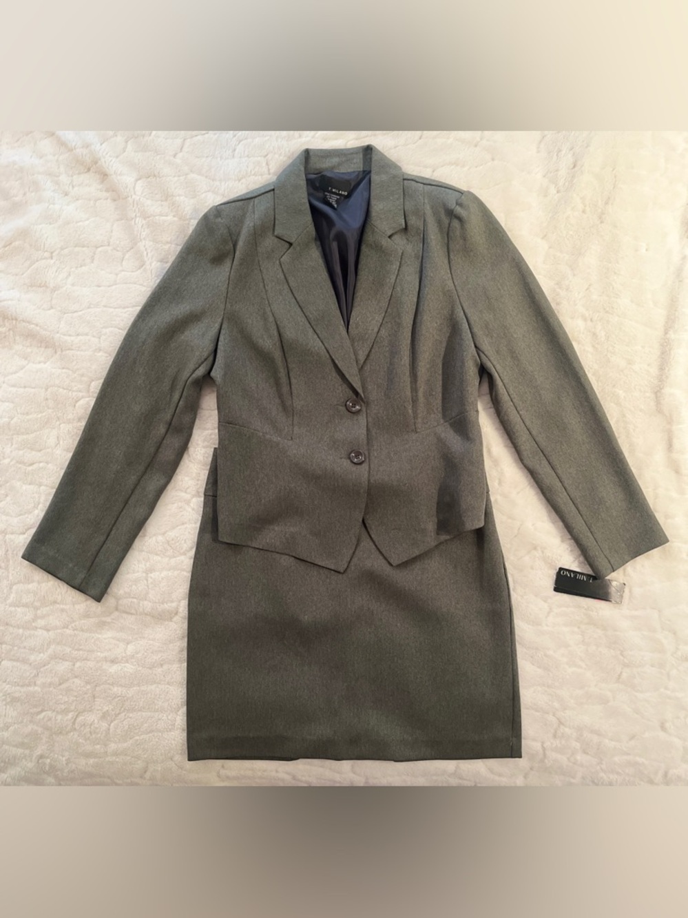 T. Milano 2 piece herringbone Skirt Suit size 12